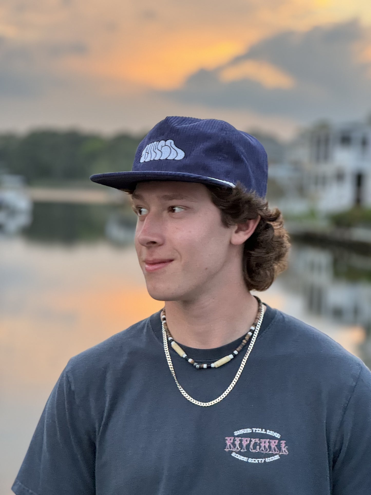 Bunga Navy Corduroy Hat